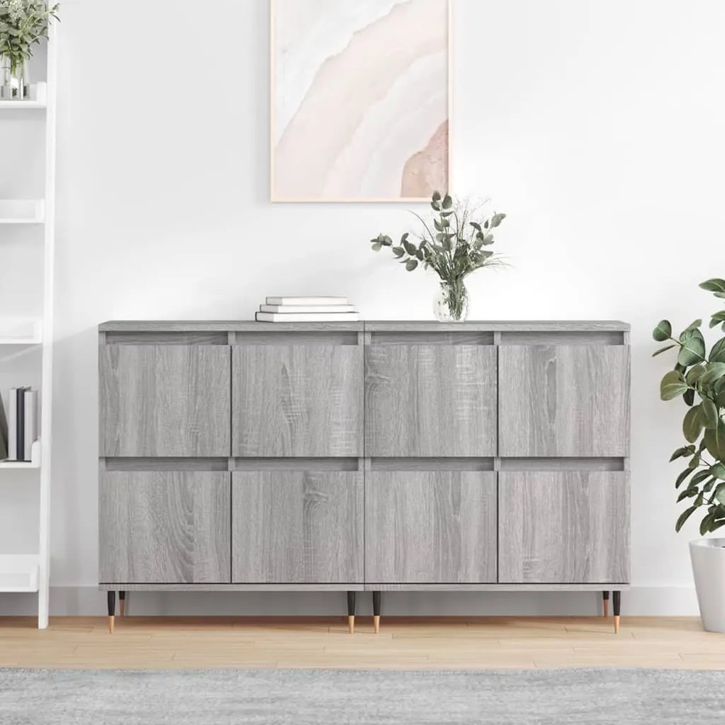 vidaXL Aparadores 2 pcs derivados de madeira cinzento sonoma