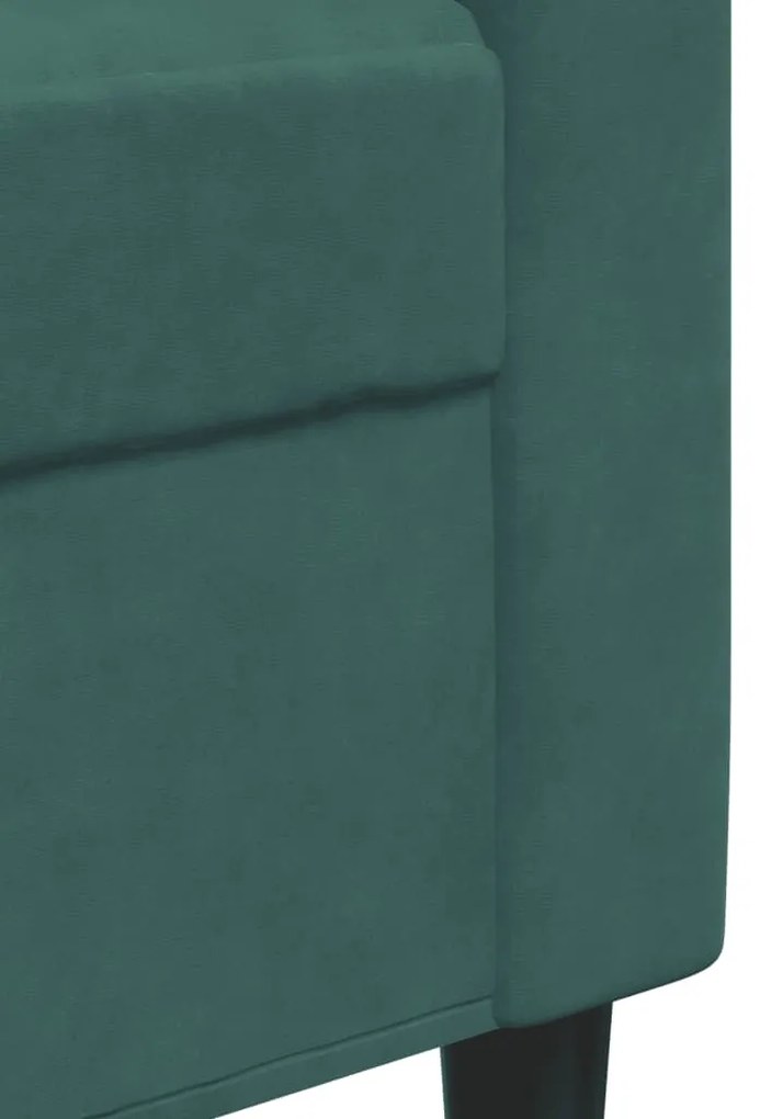 4 pcs conjunto sofás com almofadões e rolos veludo verde-escuro