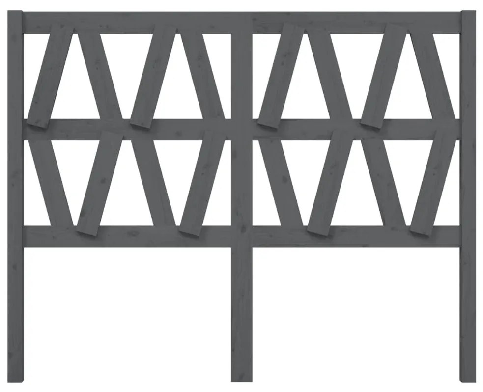 Cabeceira de cama 146x4x100 cm pinho maciço cinzento