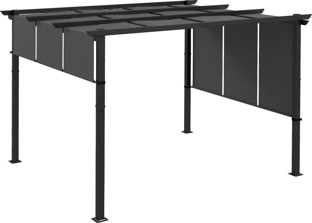 Outsunny Sombra de toldo. Pérgola, resistente às intempéries, incl. material de fixação, 3 x 3,5 m, Cinza escuro | Aosom Portugal
