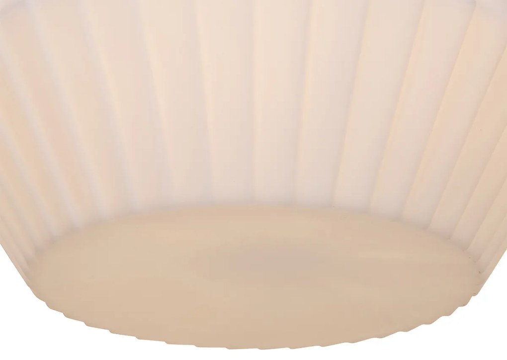 Candeeiro de suspensão exterior moderno preto com cúpula branca 45,6 cm IP44 - Robbert Moderno