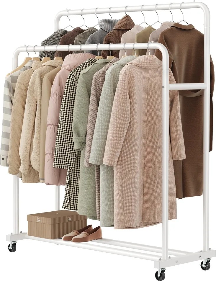 Guarda roupa aberto com rodas 46,5 x 110 x 155,5 cm Branco