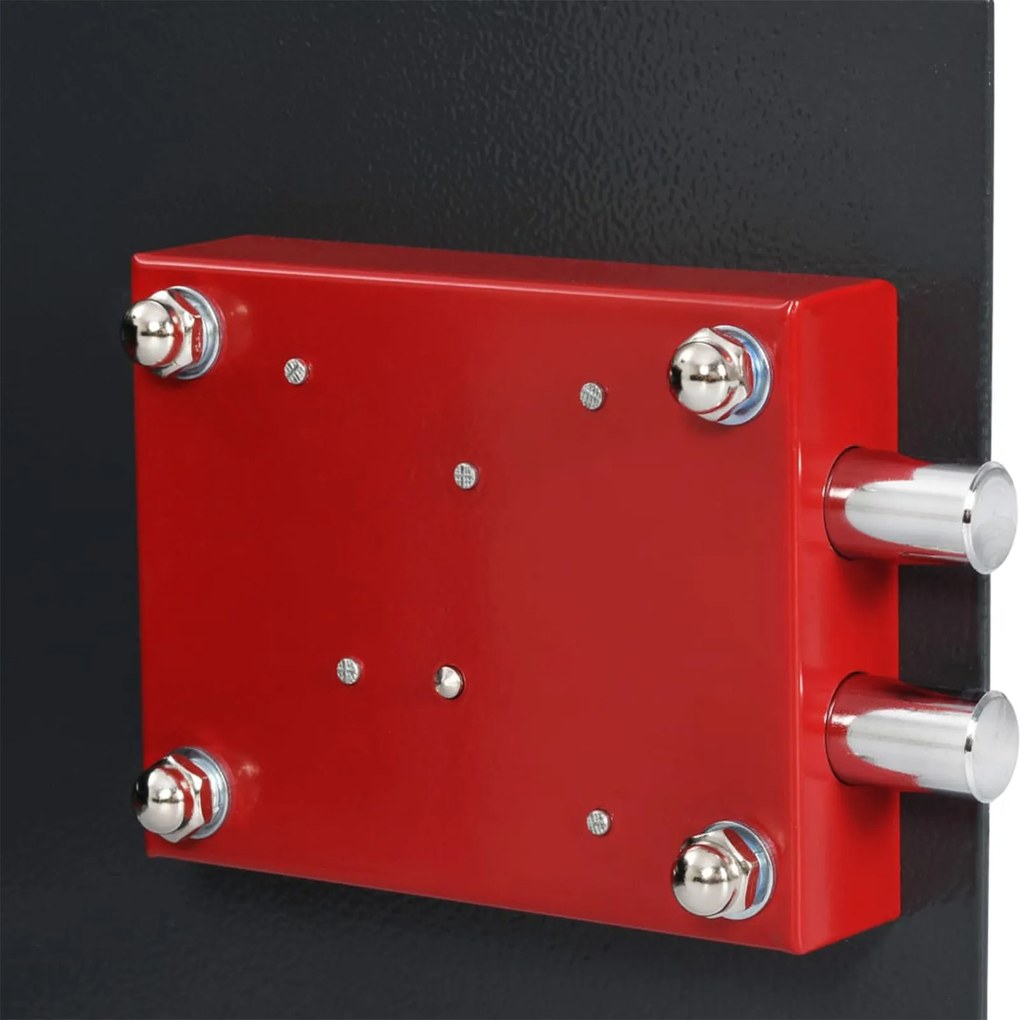 Caixa Segura com Fechadura de Chave Cinza Escuro 25x35x25 cm Aço