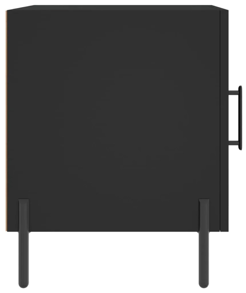 Mesa de cabeceira 2 pcs 40x40x50 cm derivados de madeira preto