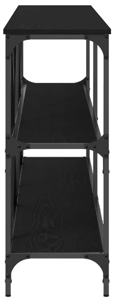 Mesa de Consola vidaXL Preto Carvalho 200x30x75 cm Madeira Revestida e