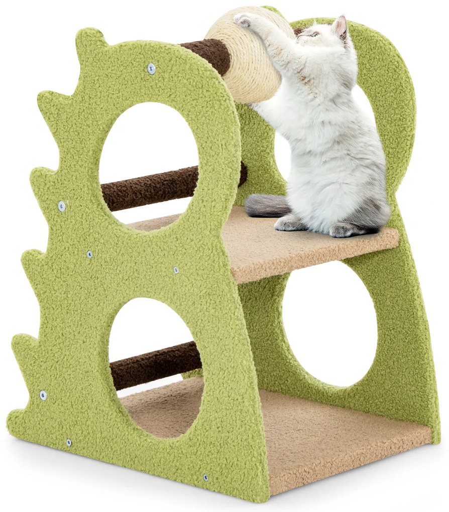 Caixa de areia grande para gatos com compartimento de armazenamento e tapetes de pelúcia removíveis - Café