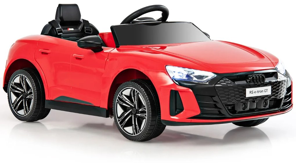 Carro elétrico para crianças Audi RS E-tron GT Licenciado 12V com controlo remoto e luzes LED 104 x 58 x 41 cm Vermelho