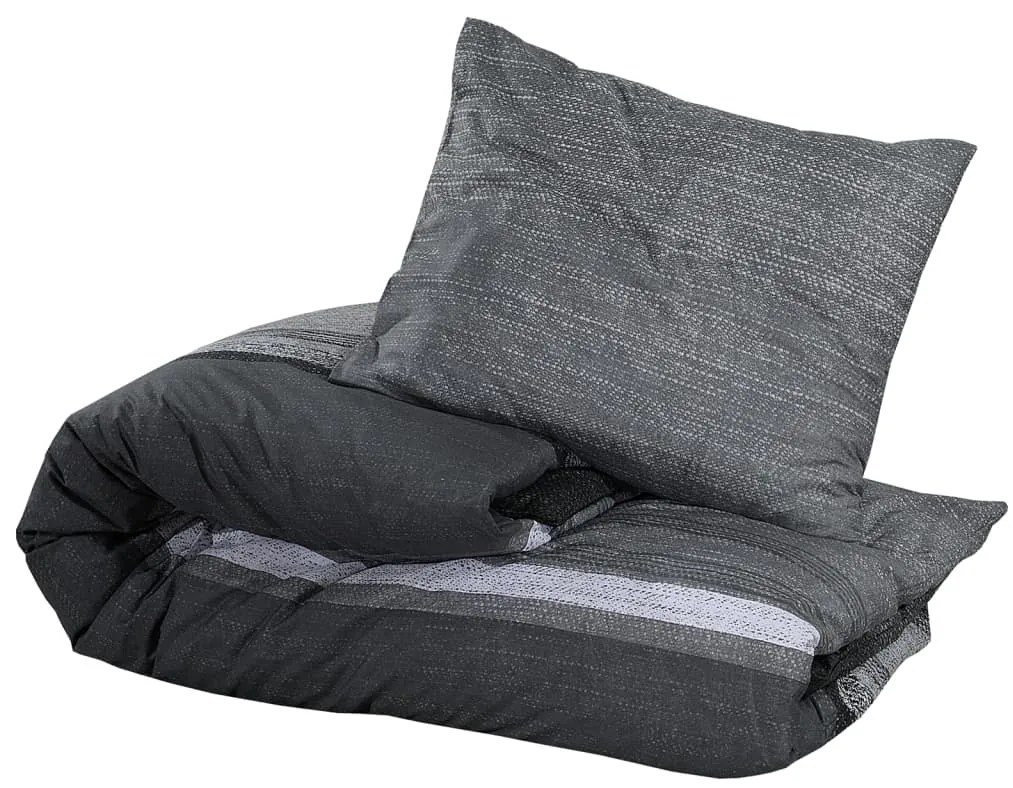 Conjunto de capa de edredão 220x240 cm algodão cinza-escuro