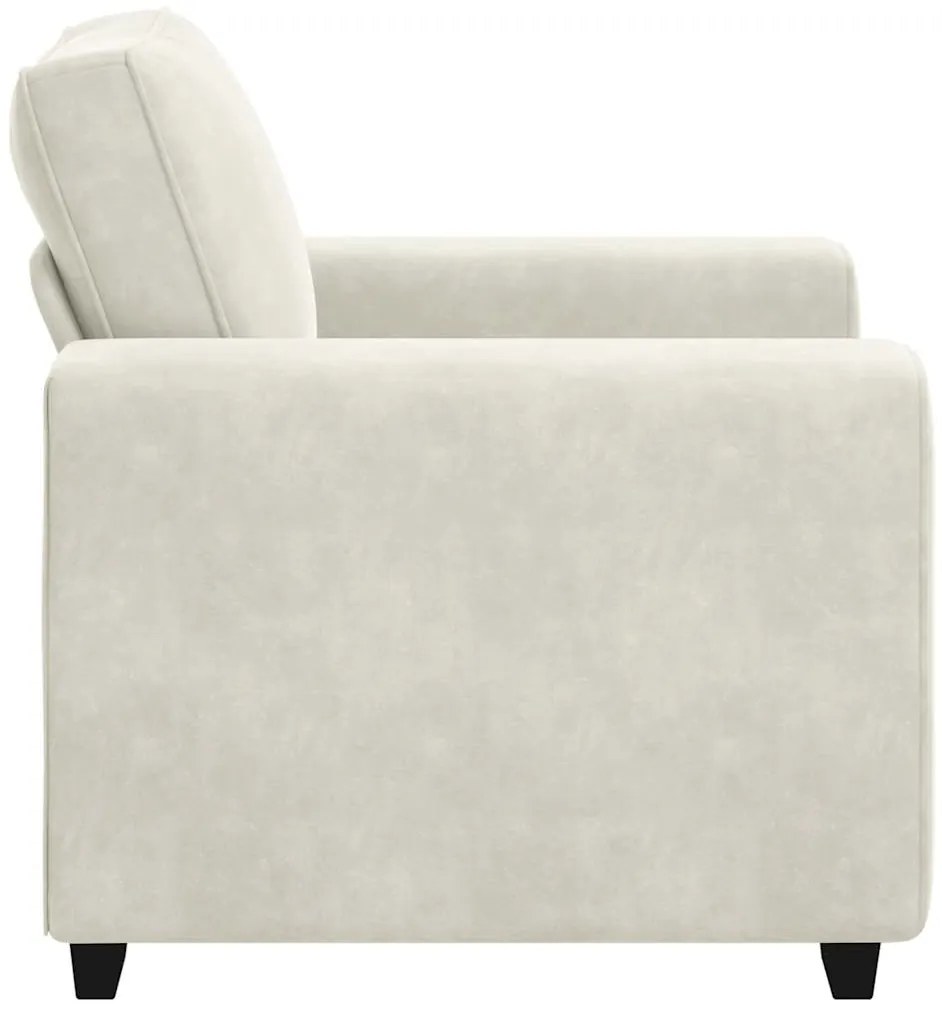Poltrona 60 cm veludo creme