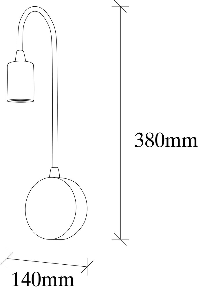 Aplique de Parede Baston – Branco – 10 x 14 cm