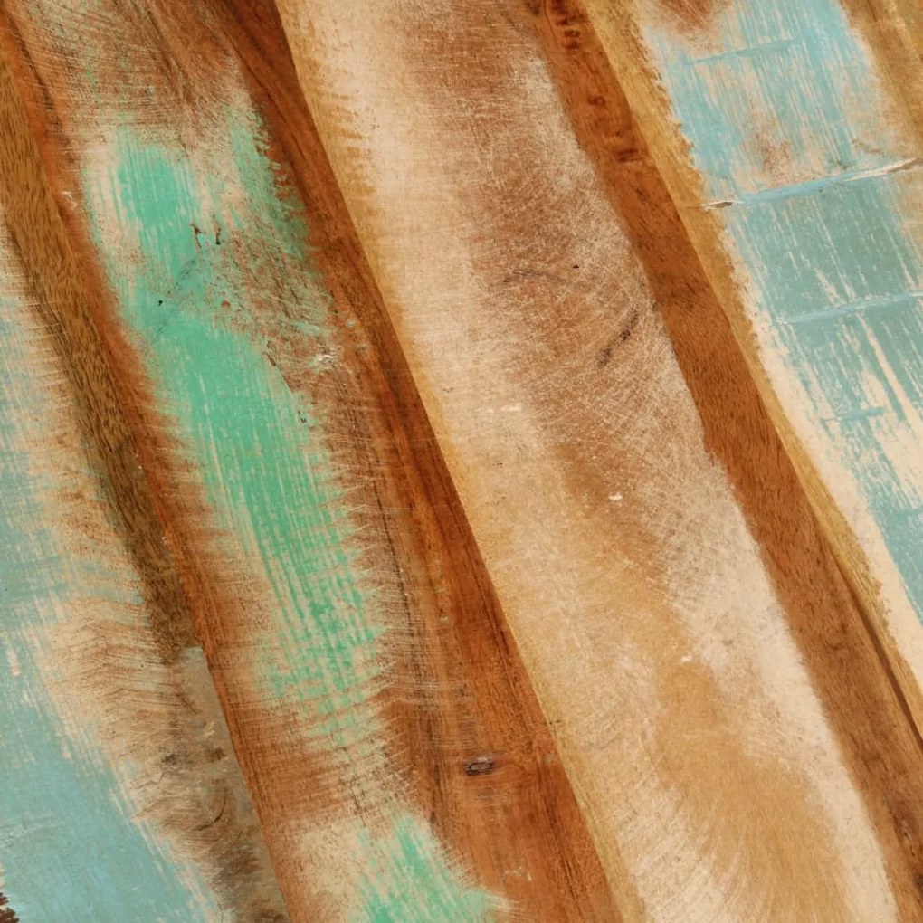 Mesa de centro Ø50x40 cm madeira recuperada maciça e aço