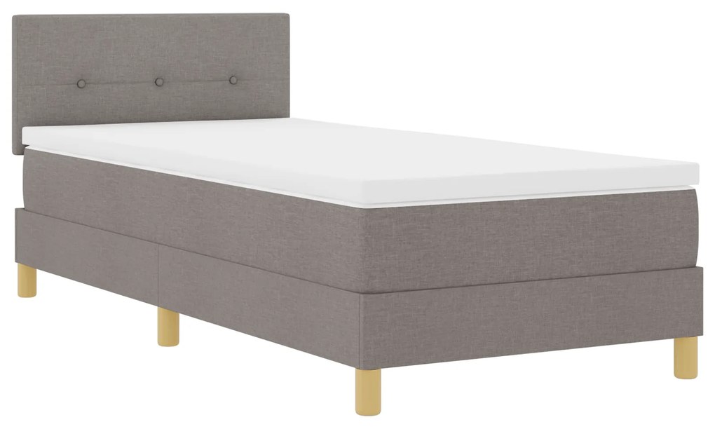 Cama Box Spring com Colchão Taupe 90x190 cm Tecido