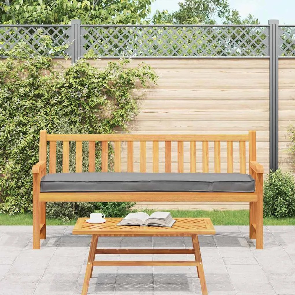 Almofada de Palete para Banco Cinza 180 x 40 x 8 cm em Tecido Oxford