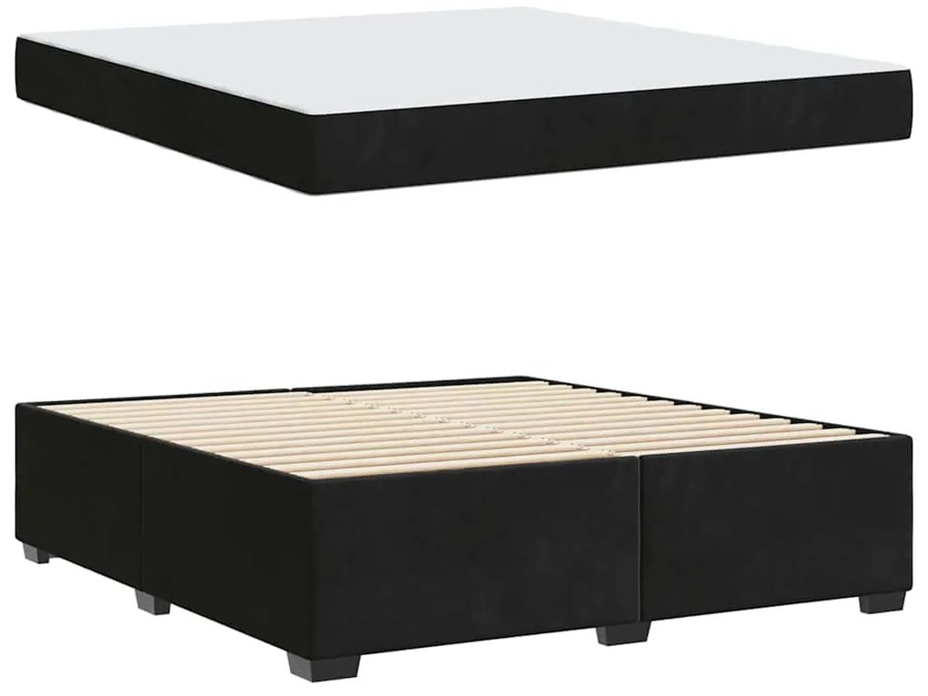 Estrutura da Cama Outros Preto 180 x 200 cm Veludo