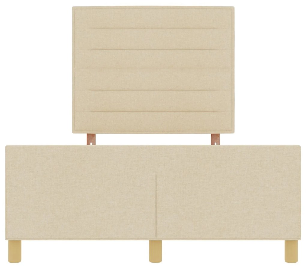 Cama de tecido Creme 160x200 cm vidaXL