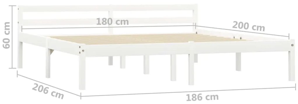 Estrutura de cama 180x200 cm pinho maciço branco