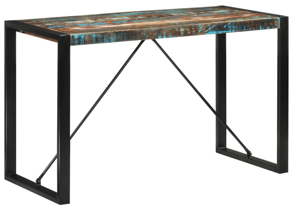 Mesa de jantar 120x55x76 cm madeira recuperada maciça