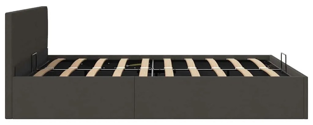Estrutura de cama hidráulica 180x200 cm tecido cinzento-escuro