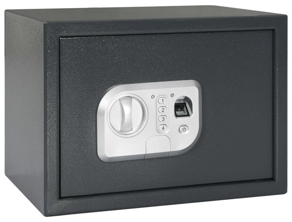 vidaXL Cofre Digital Eletrónico com Fechadura por Impressão Digital 25x35x25 cm Aço