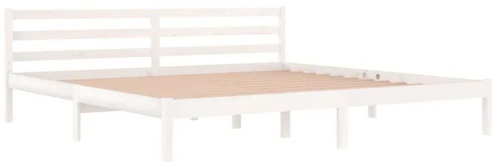 Estrutura de cama 200x200 cm pinho maciço branco