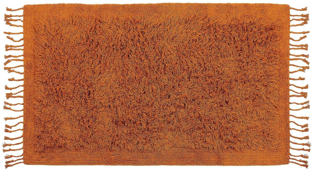 Tapete de algodão laranja 80 x 150 cm BITLIS Beliani