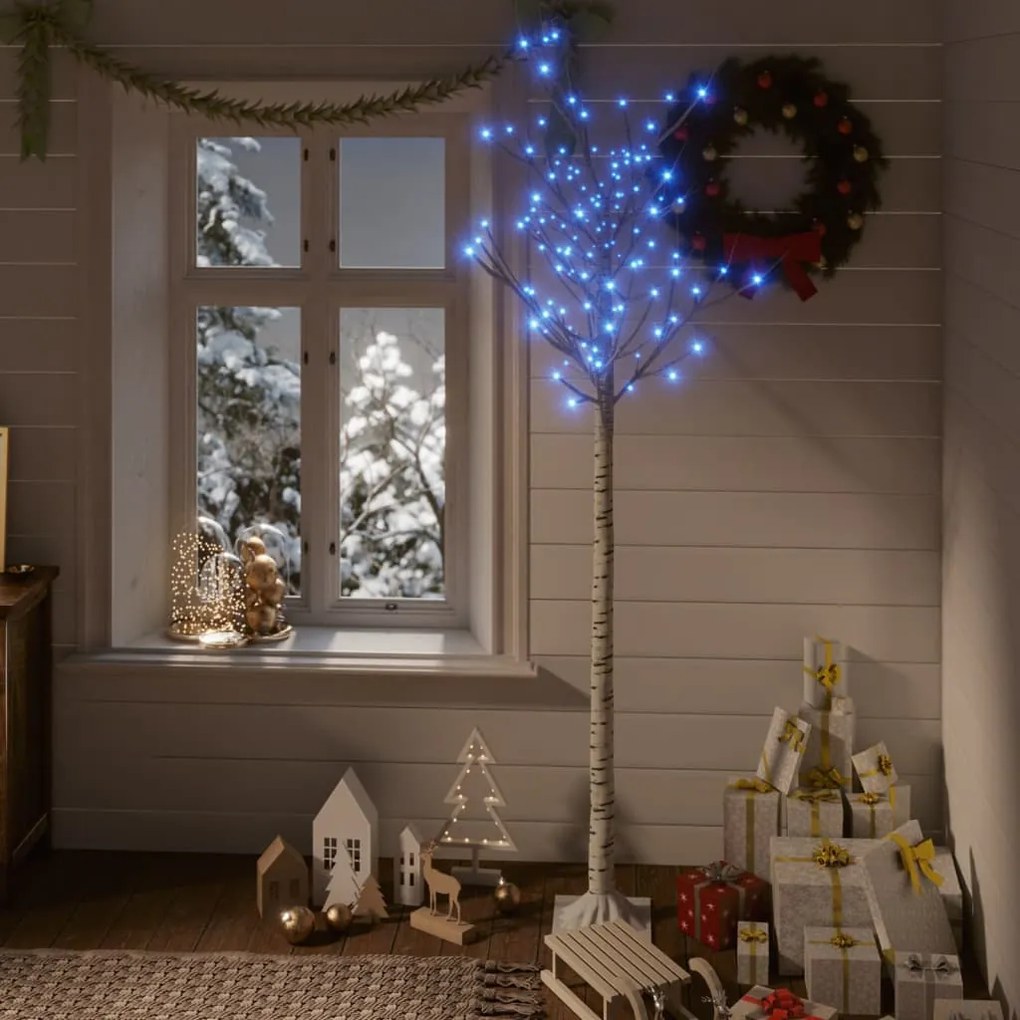 328682 vidaXL Árvore de Natal 180 LEDs salgueiro int./ext. 1,8m azul