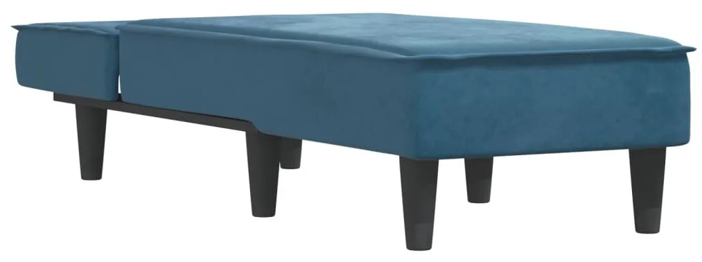 Chaise longue veludo azul