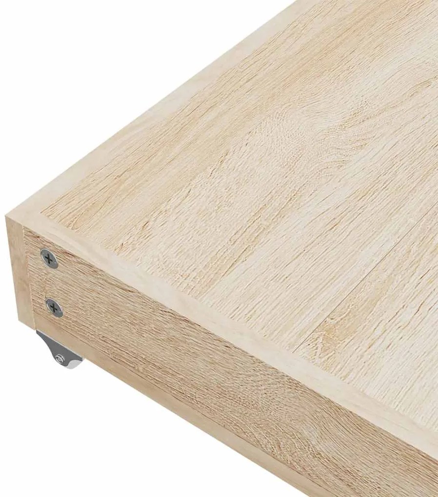 Gavetas de cama 2 pcs derivados de madeira e tecido cor creme