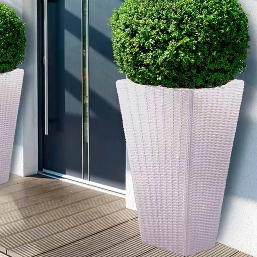 Vaso de flores plástico Polyrattan 59 litros 70x40x40cm
