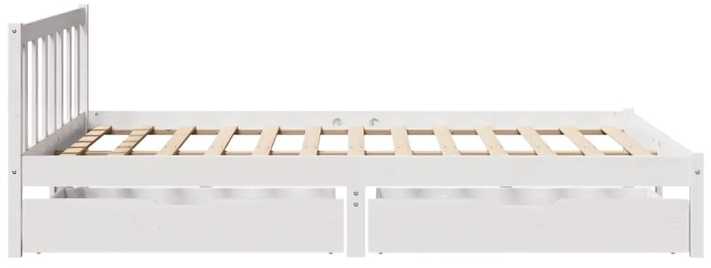 Cama sem colchão 160x200 cm madeira de pinho maciça branco