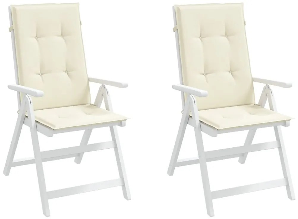 Almofadões para cadeiras altas de jardim 2 pcs tecido creme