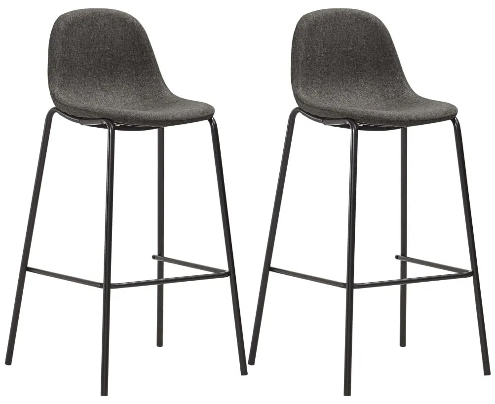 vidaXL Cadeiras de bar 2 pcs tecido cinzento-escuro
