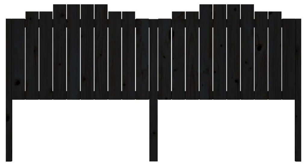 Cabeceira de cama 206x4x110 cm pinho maciço preto