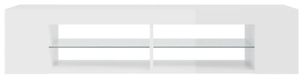 Móvel de TV com luzes LED 135x39x30 cm branco brilhante