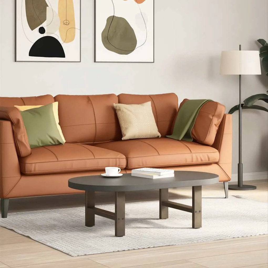 vidaXL Pés para mesa de centro em aço natural, 2 peças, 50x(30-31) cm, aço