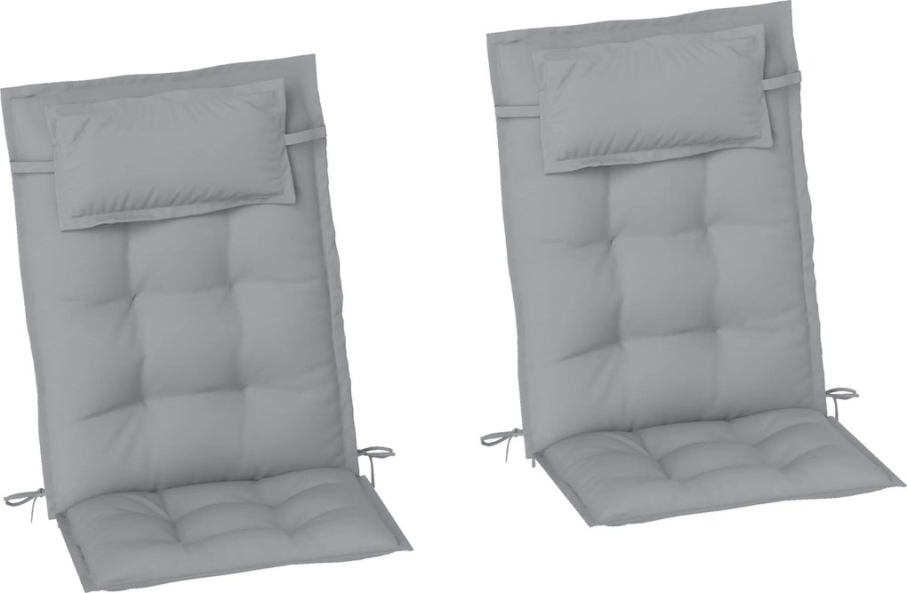 Outsunny Conjunto com 2 Almofadas para Espreguiçadeira, Resistente à Água, Almofadas para Espreguiçadeira de Jardim 50x116x5 cm, Cinza claro | Aosom Portugal