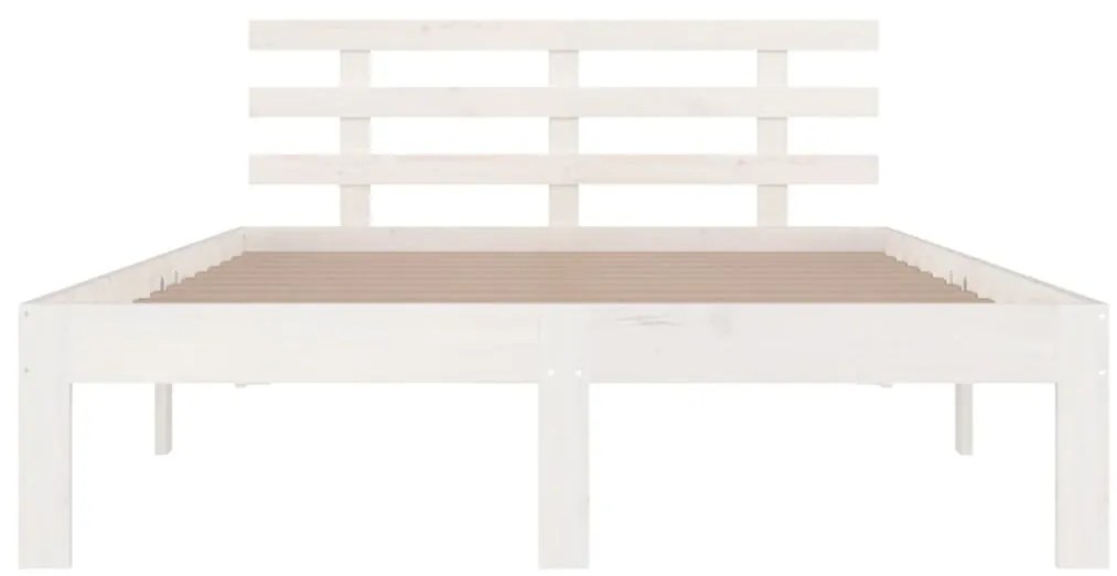 Estrutura de cama 140x200 cm madeira maciça branco