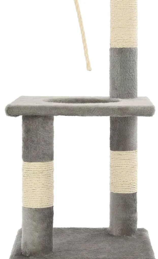 Árvore p/ gatos c/ postes arranhadores sisal 109 cm cinzento