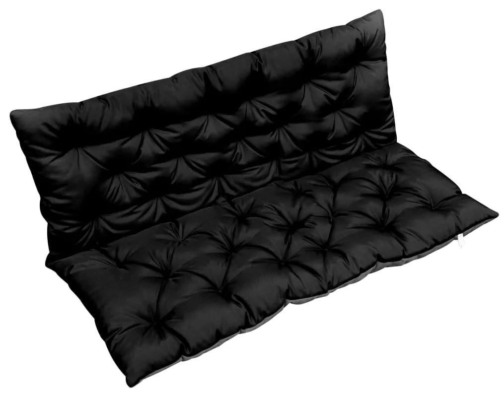 47653 vidaXL Almofadão p/ cadeira de baloiço 120 cm tecido preto e cinzento
