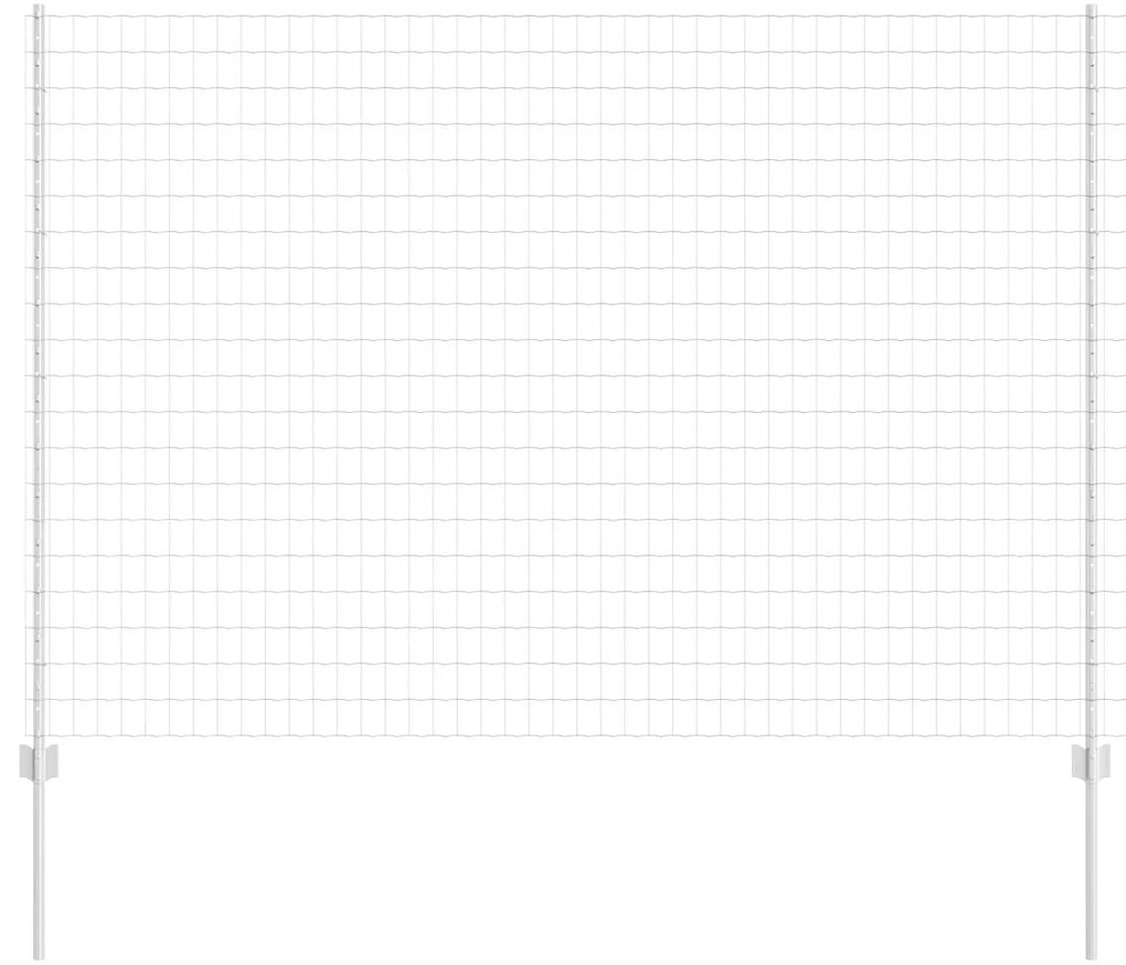 vidaXL Cerca e Poste Prateado 1,5 x 10 m Aço