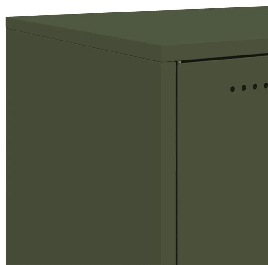 Aparador 100,5x39x72 cm aço verde-azeitona