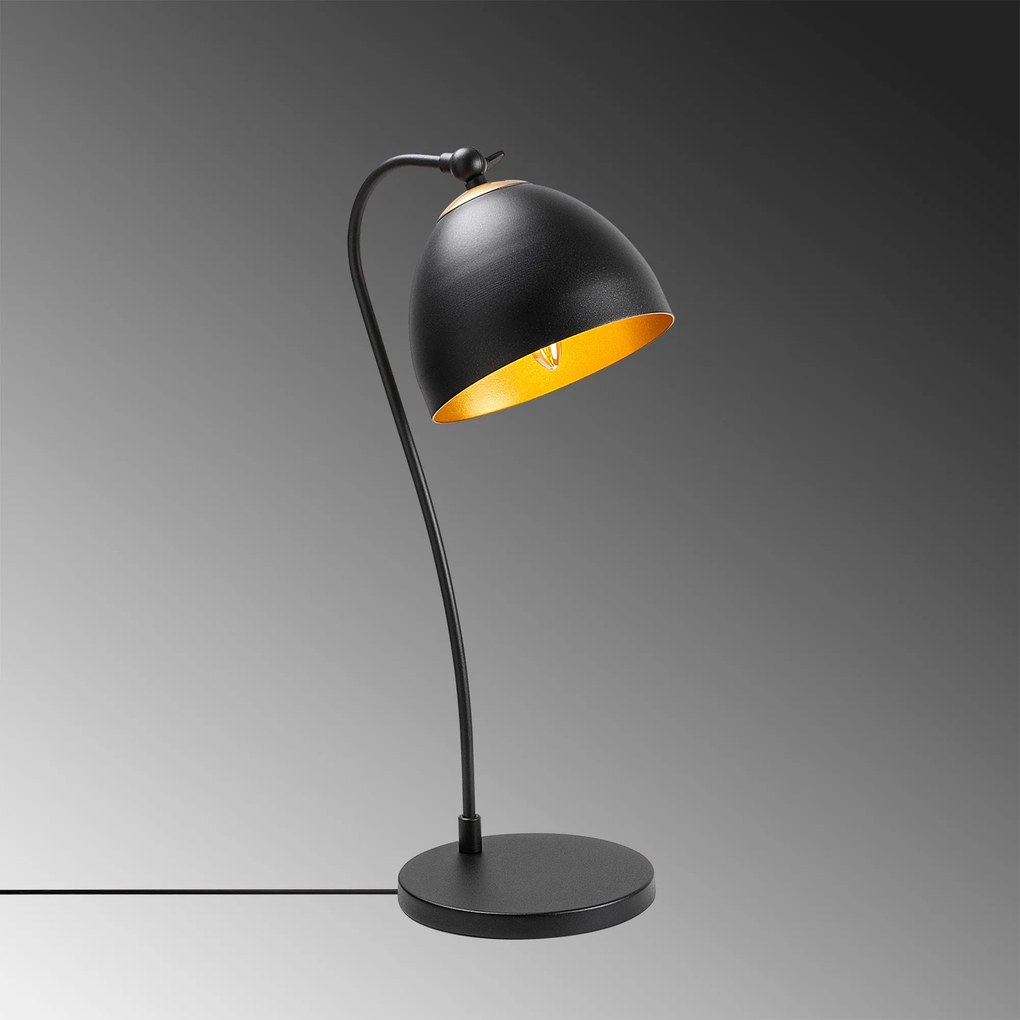 Candeeiro de Mesa Acuka12295 – Preto e Dourado – 25 x 25 x 54 cm