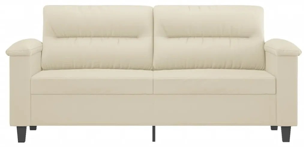 Sofá de 2 lugares 140 cm couro artificial cor creme