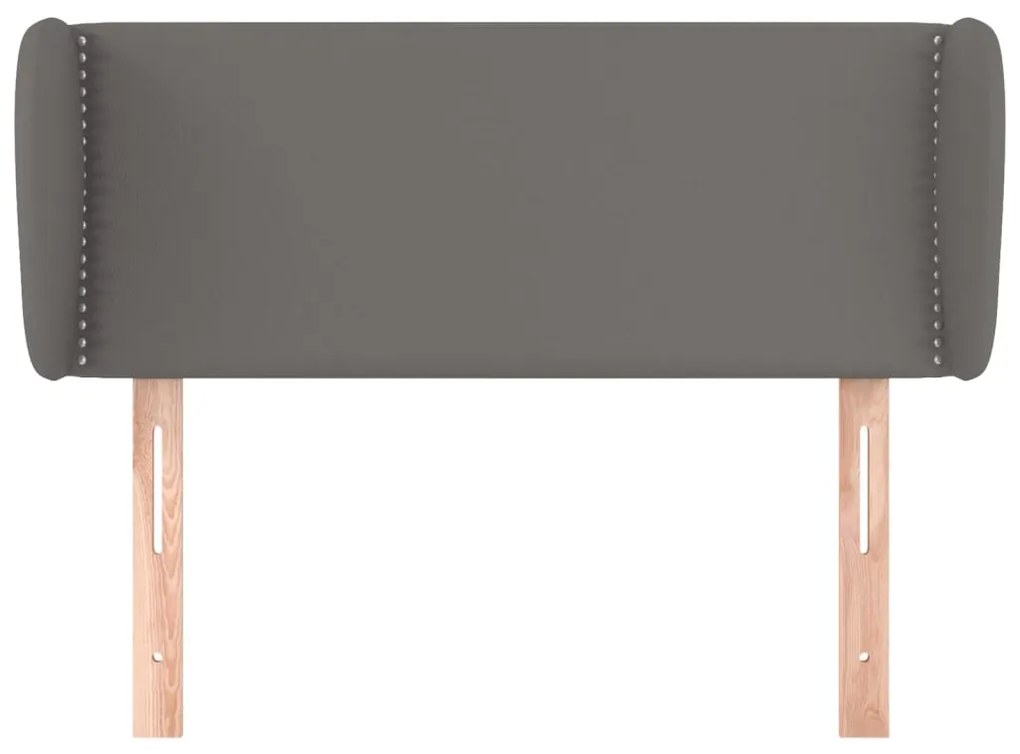 Cabeceira de cama c/ abas couro artificial 103x23x78/88cm cinza