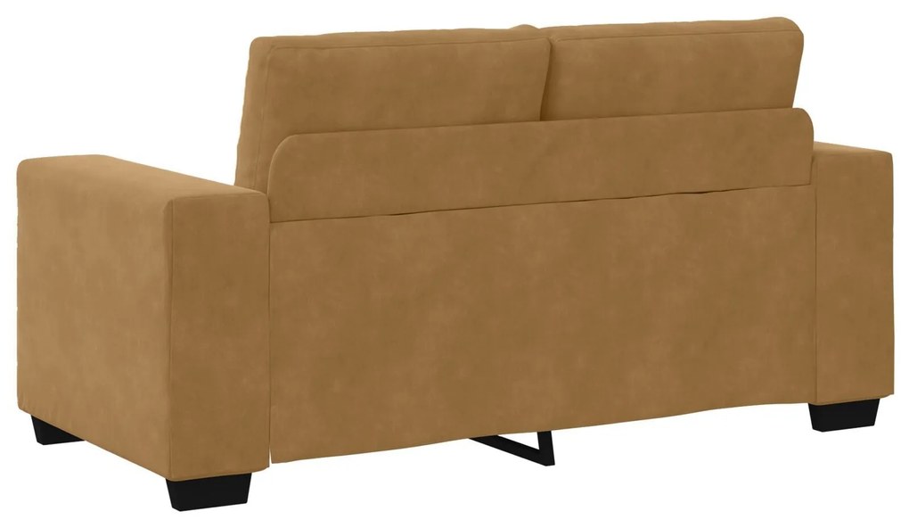 Conjunto de Sofá de 3 Peças com Almofadas em Veludo Castanho