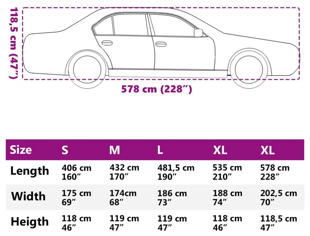 Cobertura carro p/ Sedan proteção de granizo XXL cinza/prateado