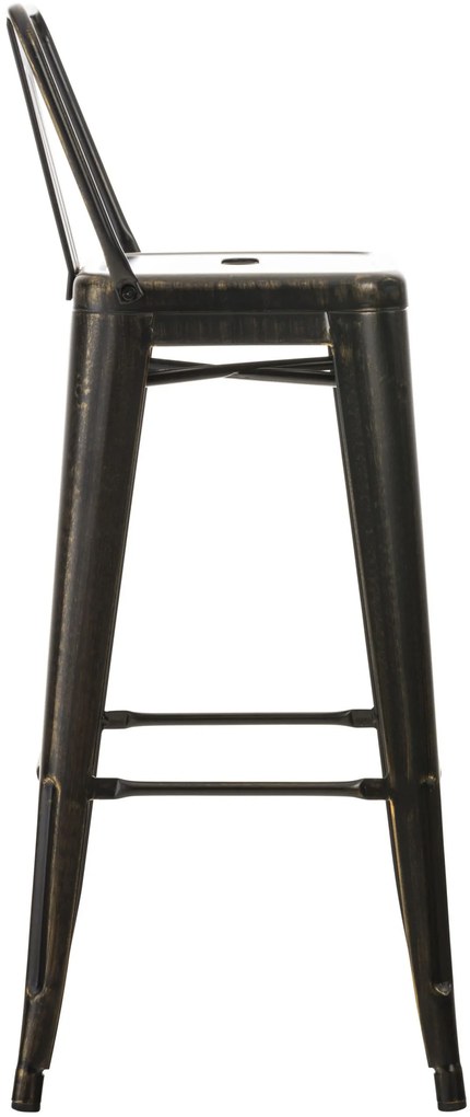 Banco de bar Mason em metal 44 x 96 x 43 cm Preto + Dourado