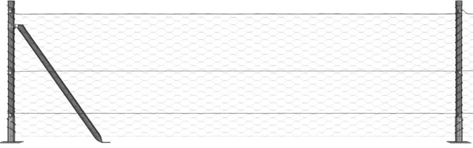 Cerca Hexagonal vidaXL Cinza 0.4x25 m Aço
