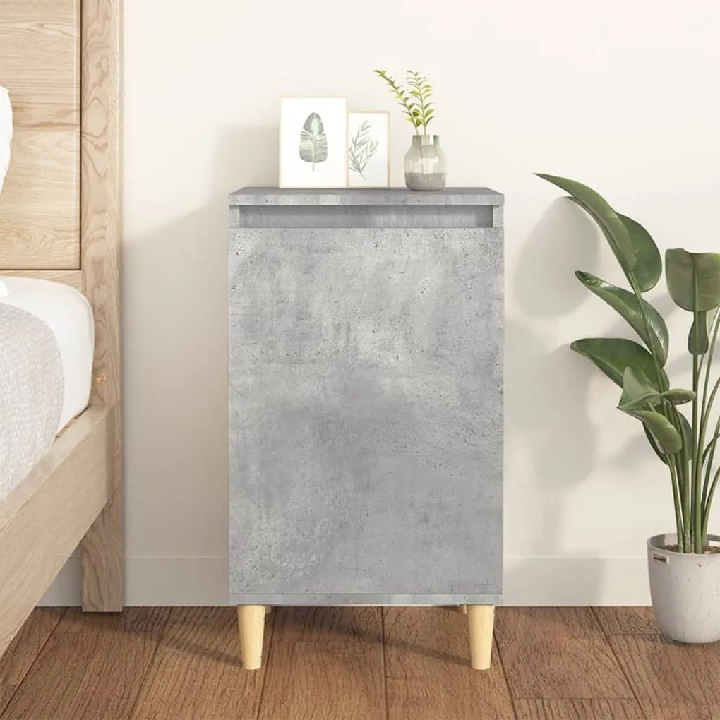 vidaXL Mesa de cabeceira 40x35x70 cm derivados madeira cinza cimento