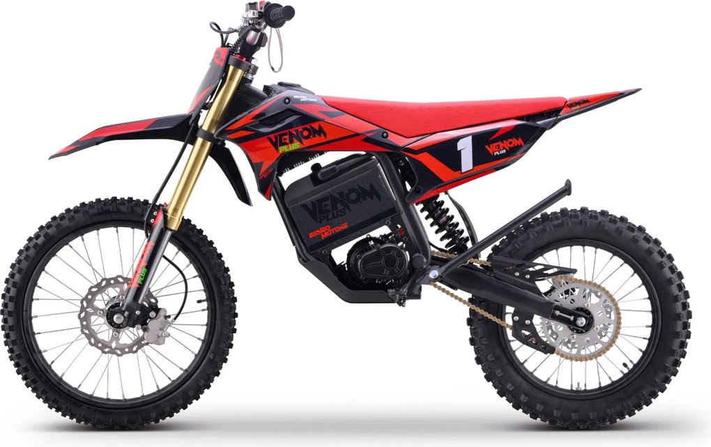 Mota cross para crianças Motocross Motors Venom – 8000W, 3 modos de condução Vermelha